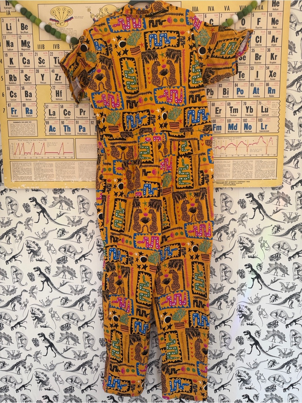 NOOWORKS Women's Bold Mustard Print Jumpsuit - Size 3X - Picture 6 of 8